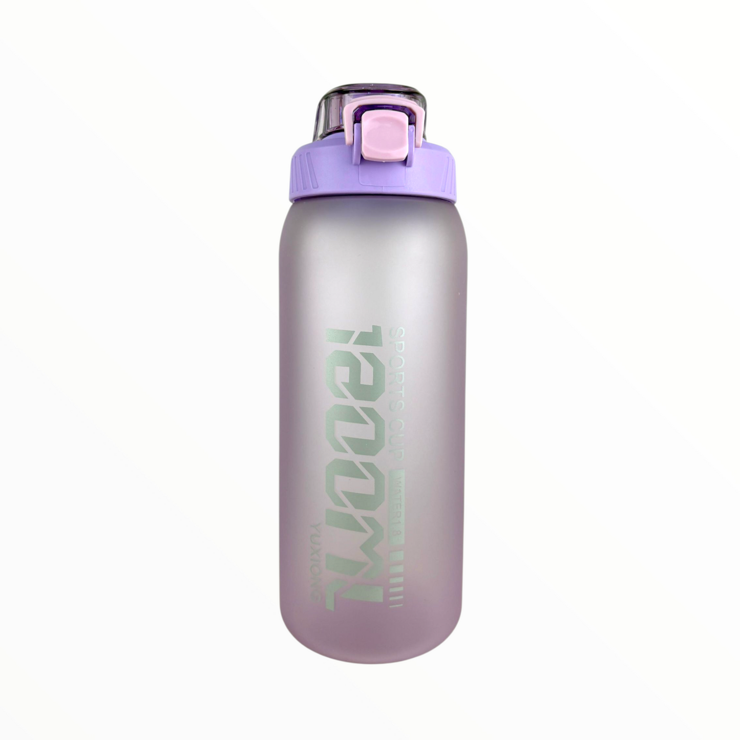 Leak-Proof Frosted purple Sports Water Bottle with Safety Lock – 1L BPA-Free Hydration Bottle