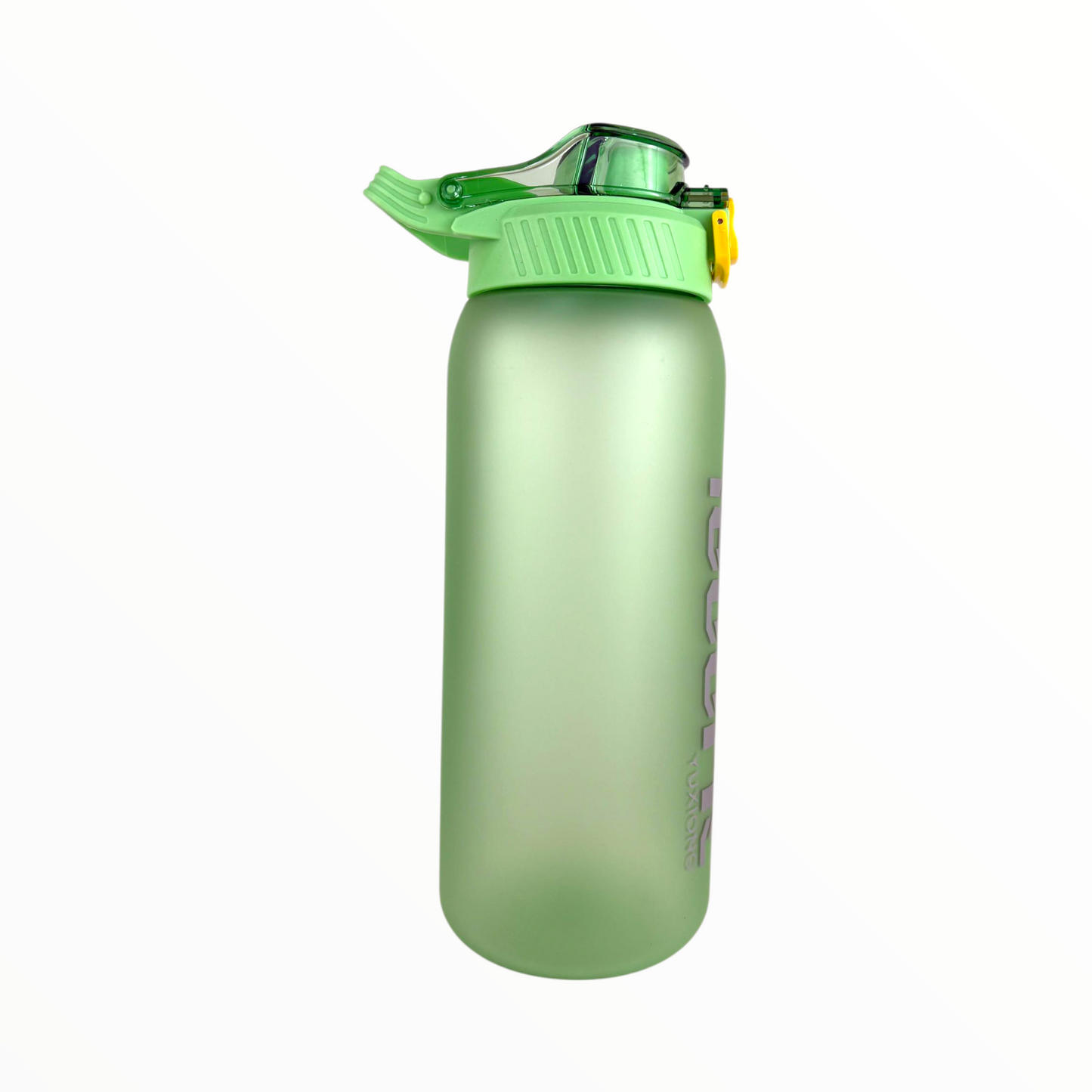 Leak-Proof Frosted Green Sports Water Bottle with Safety Lock – 1L BPA-Free Hydration Bottle
