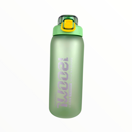 Leak-Proof Frosted Green Sports Water Bottle with Safety Lock – 1L BPA-Free Hydration Bottle