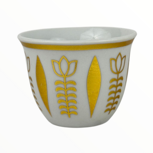 12-Piece Arabic Coffee Cups Set – Gold Traditional Finjan Design