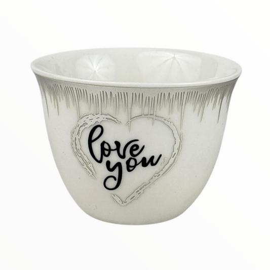 12-Piece love Arabic Coffee Cups – Vintage Flower Design Finjan Set (Ceramic)