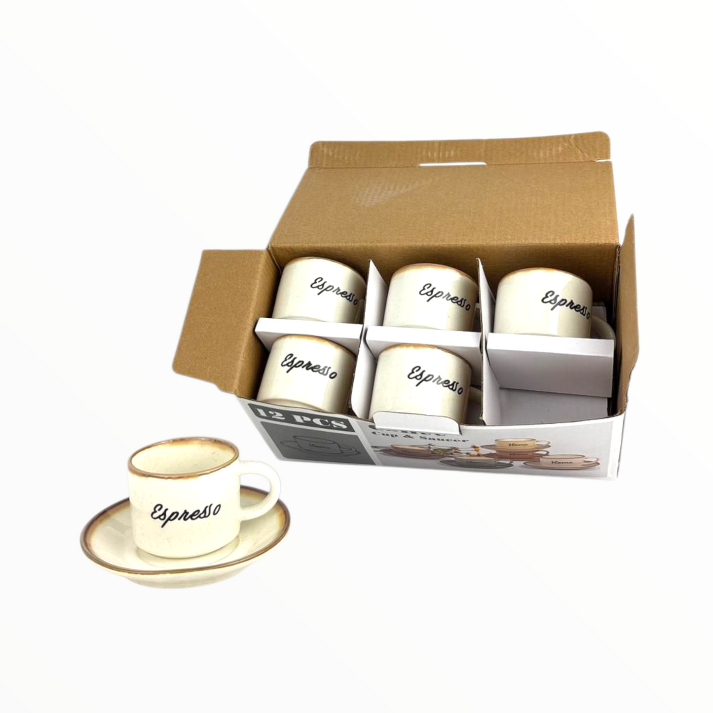 12-Piece Ceramic Espresso Cup Set – Vintage Style Mini Coffee Mugs