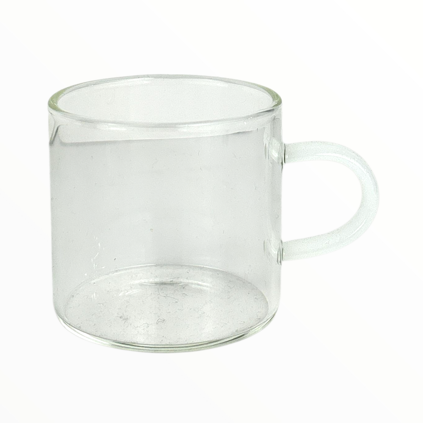 6-Piece Clear Glass Coffee Cup Set with Colored Handles – Heat-Resistant Modern Tea & Espresso Cups 100ml