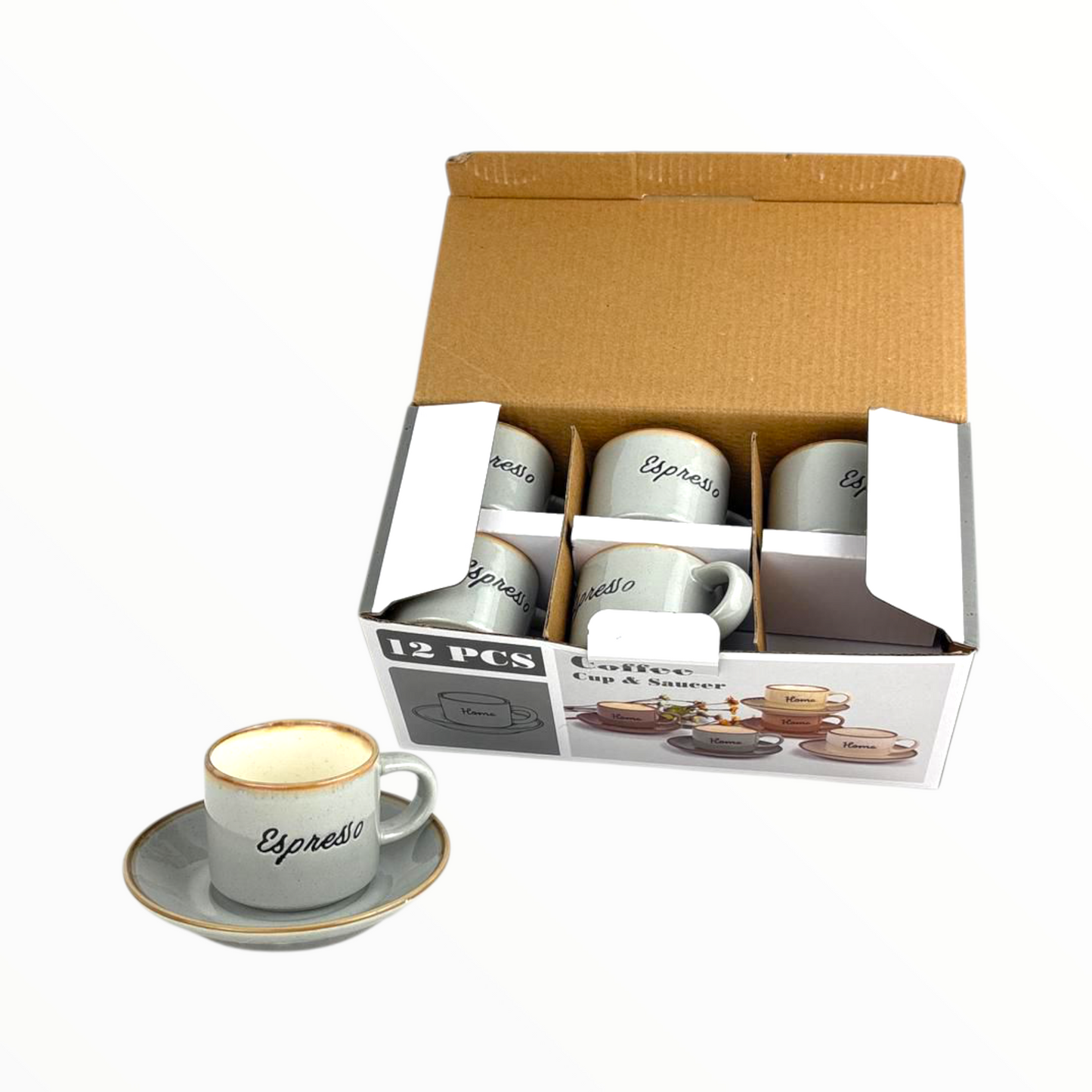 12-Piece Ceramic Espresso Cup Set – Vintage Style Mini Coffee Mugs