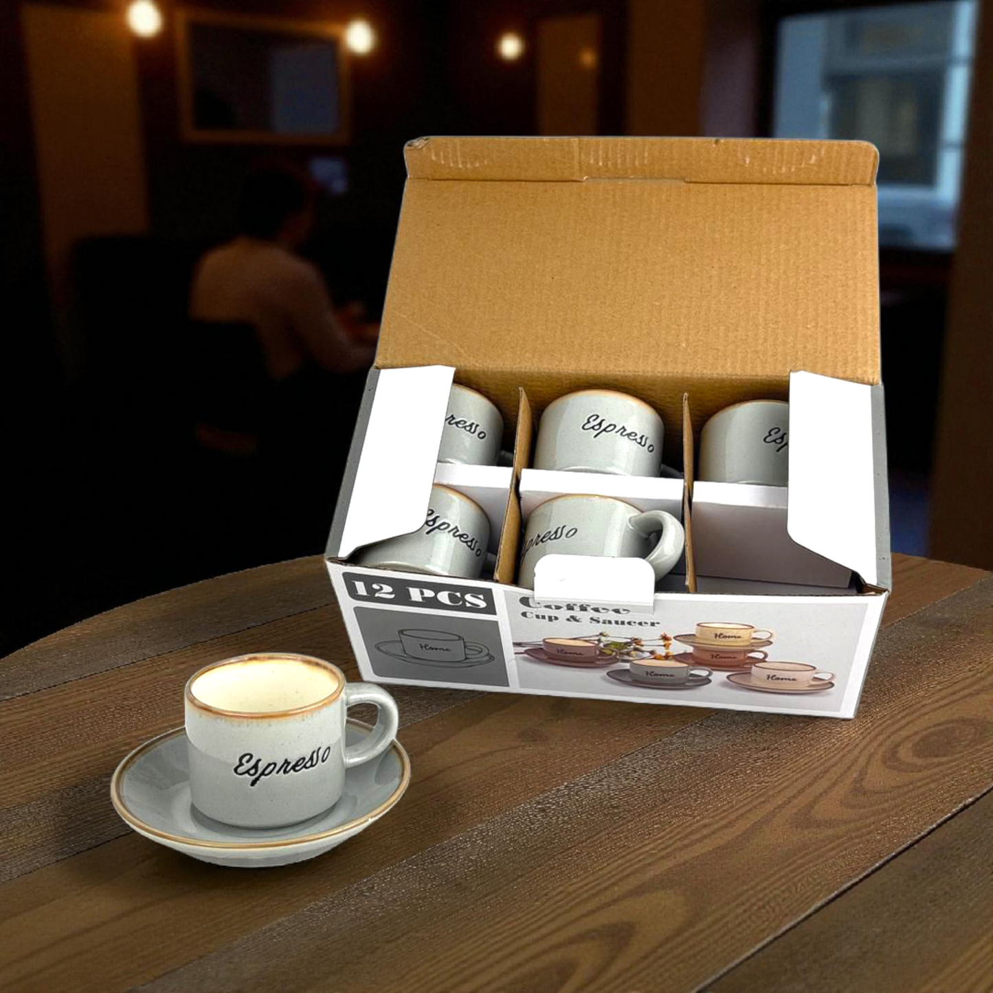 12-Piece Ceramic Espresso Cup Set – Vintage Style Mini Coffee Mugs