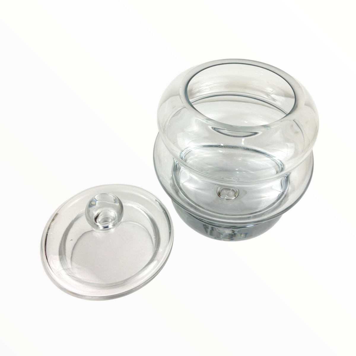 Clear Glass Storage Jar with Lid – Decorative Candy Jar / Kitchen Canister