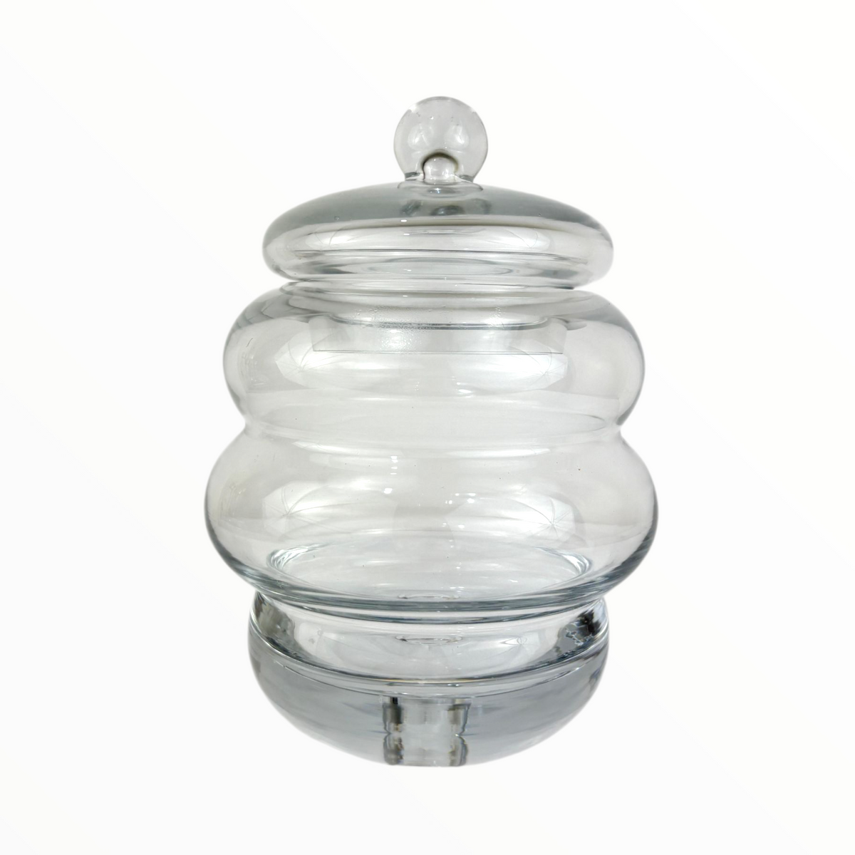 Clear Glass Storage Jar with Lid – Decorative Candy Jar / Kitchen Canister