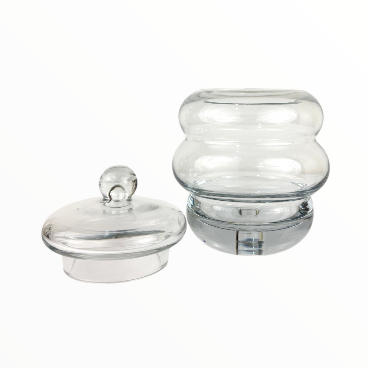 Clear Glass Storage Jar with Lid – Decorative Candy Jar / Kitchen Canister