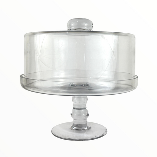 Clear Glass Cake Stand with Dome Lid – Tall Pedestal Dessert Display for Cakes, Pastries & candies