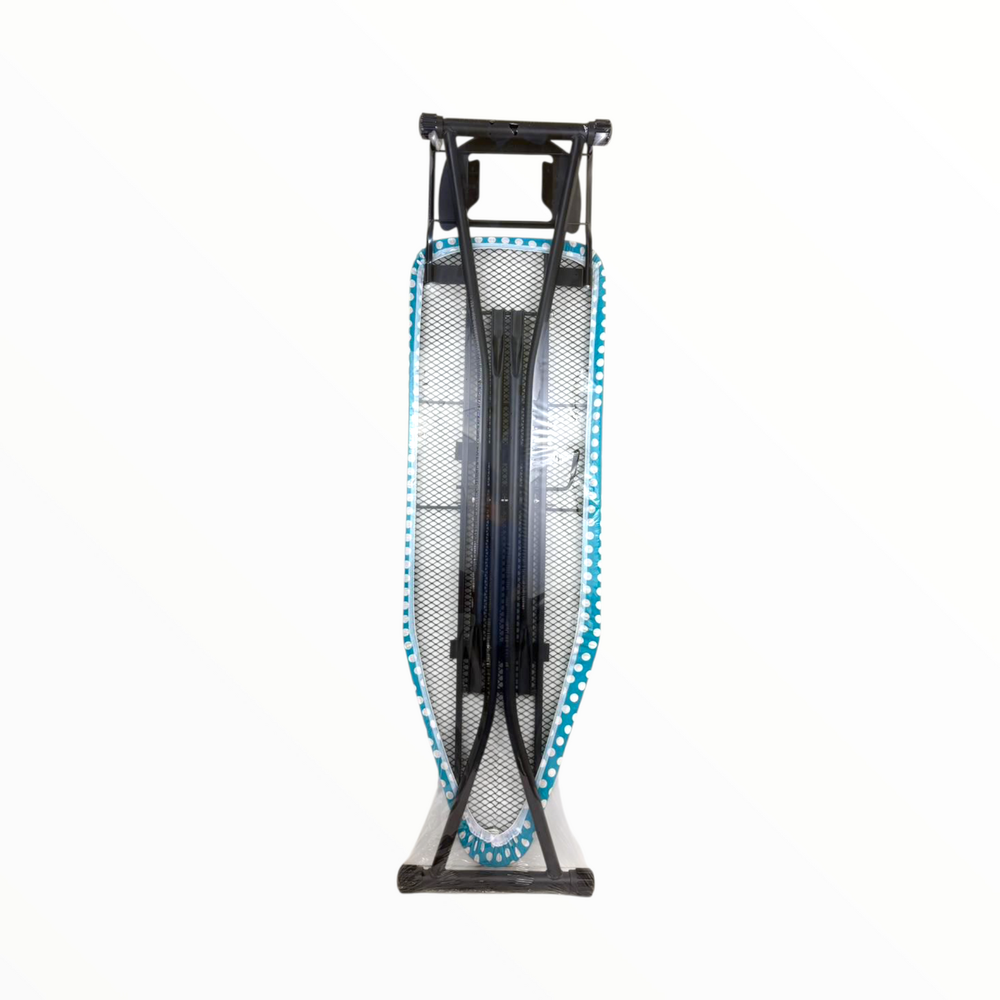 Heavy-Duty Ironing Board with Foldable Stand – Adjustable Height, Heat-Resistant Cover, Blue Polka Dot Design