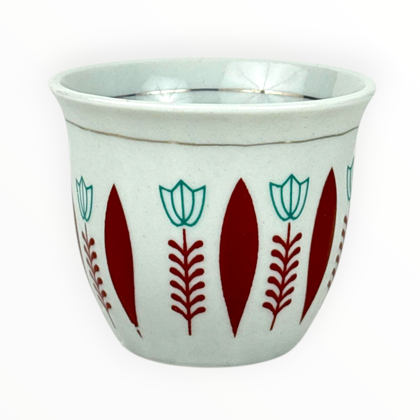 Arabic Coffee Cups Set – Floral Printed Finjan Set for Espresso & Turkish Coffee 12pcs