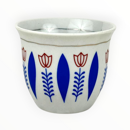 Arabic Coffee Cups Set – Floral Printed Finjan Set for Espresso & Turkish Coffee12 pcs