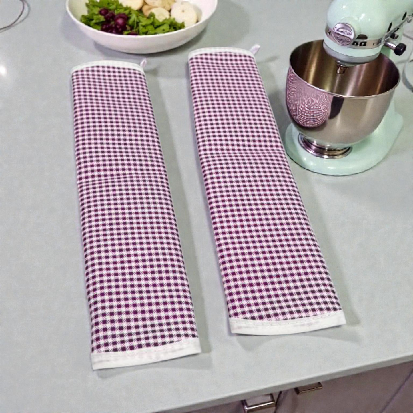 Kitchen Fridge Handle Covers Set – Checkered Refrigerator Handle Protectors (2 Pcs)