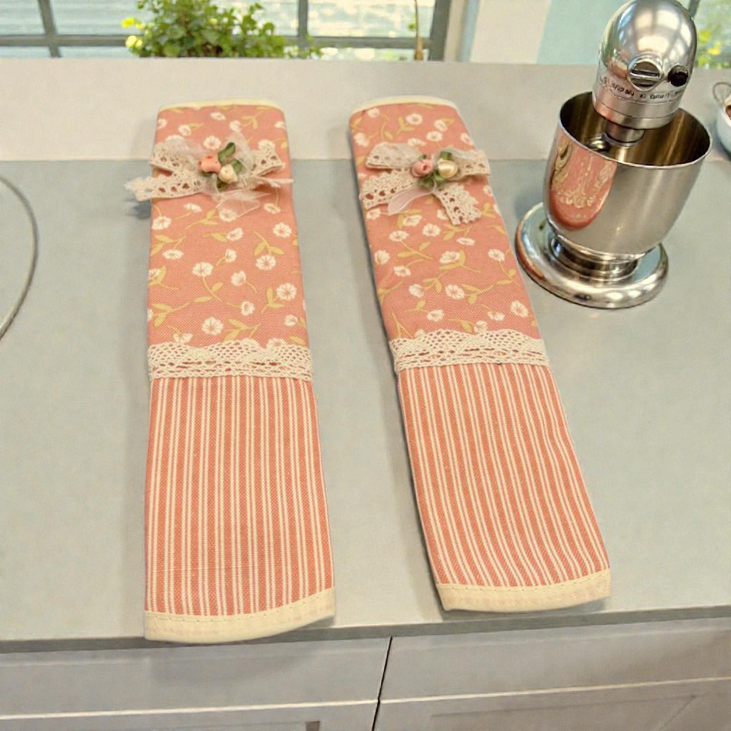 Kitchen Fridge Handle Covers Set – Checkered Refrigerator Handle Protectors (2 Pcs)