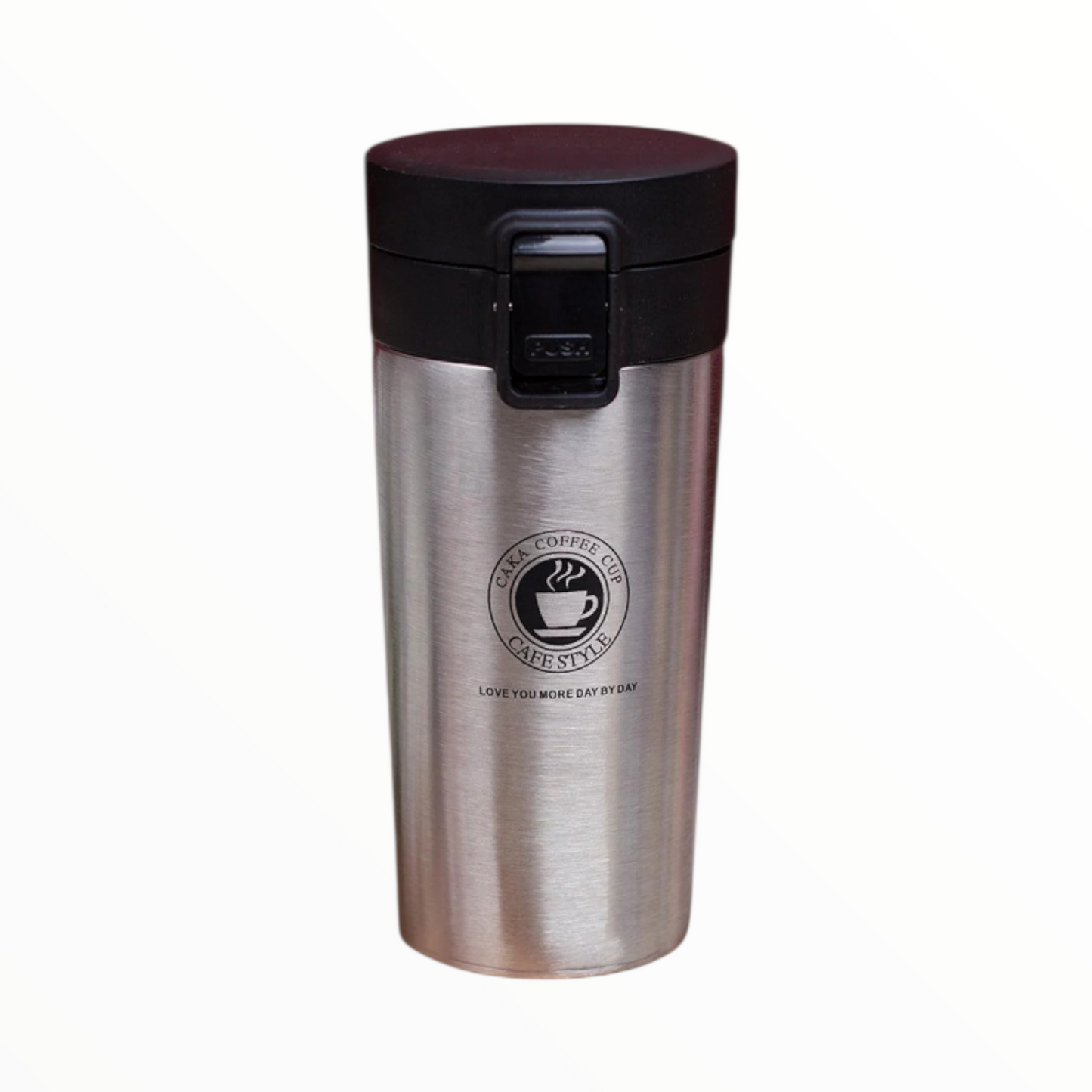 Gray Stainless Steel Insulated Travel Mug – Leak-Proof Coffee Tumbler with Locking Lid