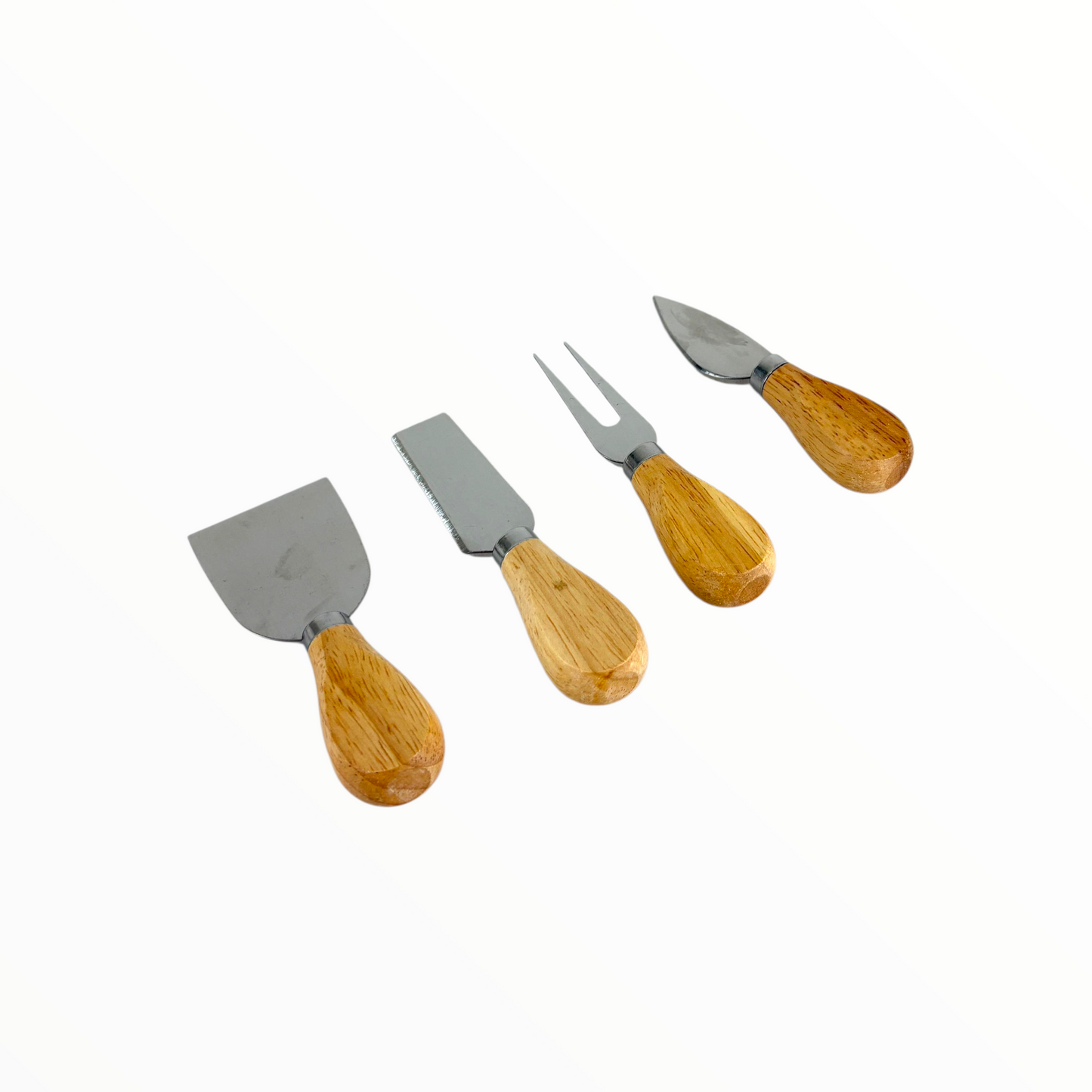 Cheese Knife Set with Wooden Handles (4 Pieces) – Stainless Steel Cheese Tools for Serving & Entertaining