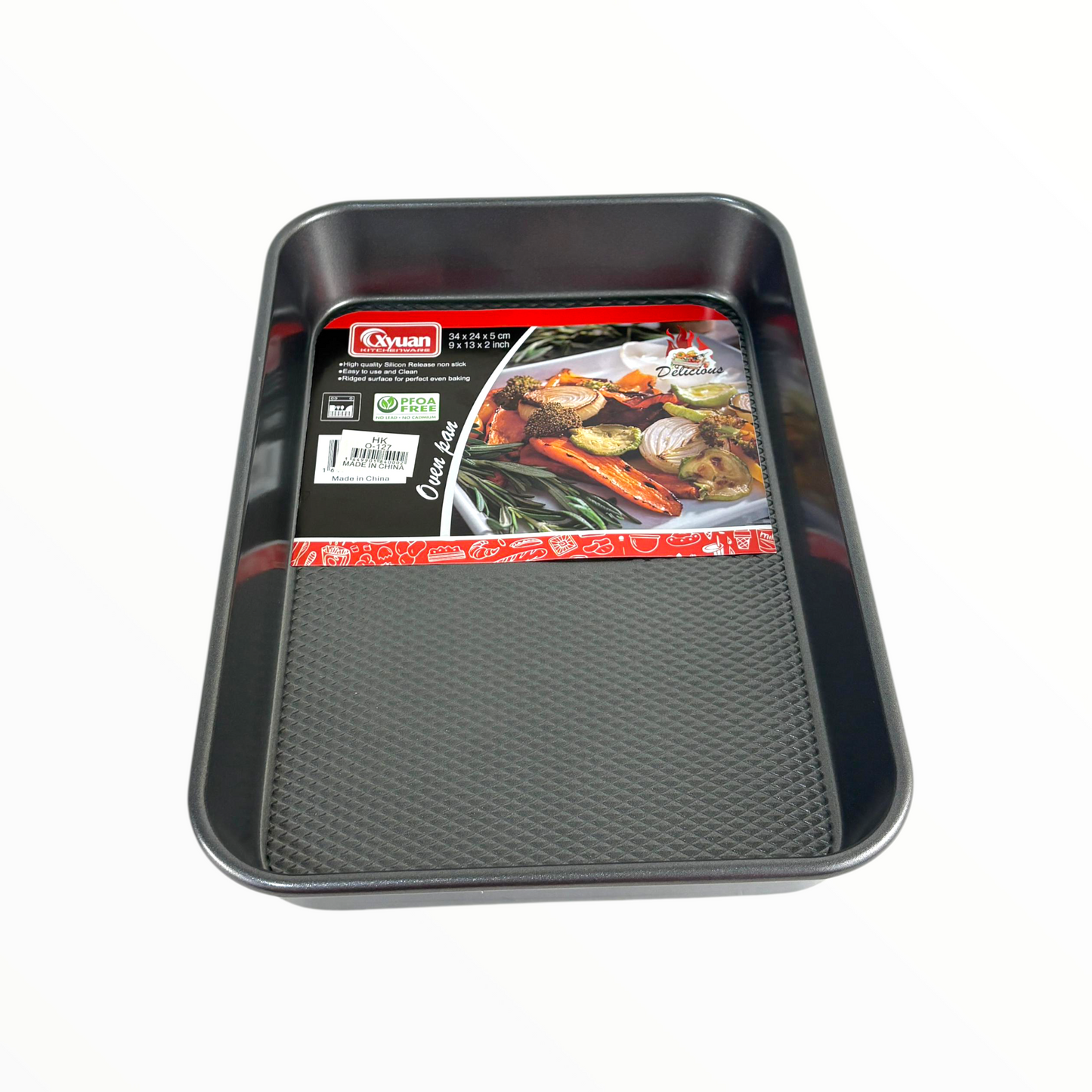 Non-Stick Rectangular Oven Baking Tray – Heavy Duty Carbon Steel Baking Pan 34*24*5cm