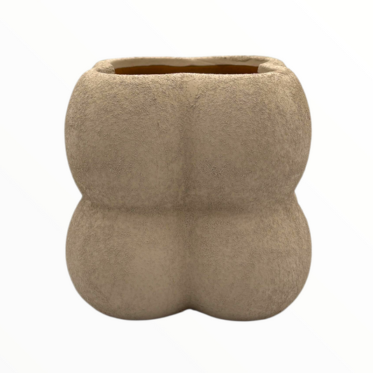 Textured Stone Beige Vase – Organic Modern Décor