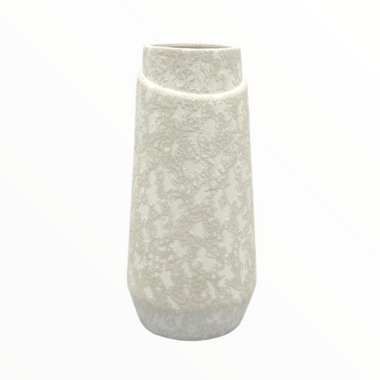 Big Textured Off-White Ceramic Vase – Modern Sculptural Home Décor
