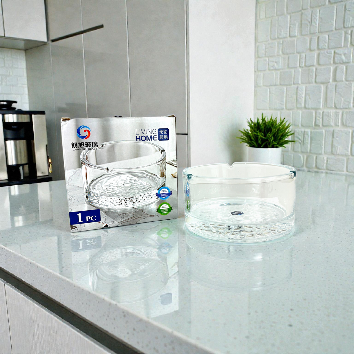 Clear Glass Ashtray – Heat-Resistant Modern Ashtray for Home & Office capacity300ml