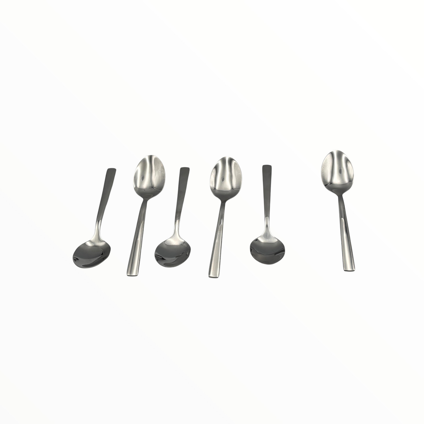 Stainless Steel Dessert & Coffee Spoon Set – 6-Piece Modern Cutlery