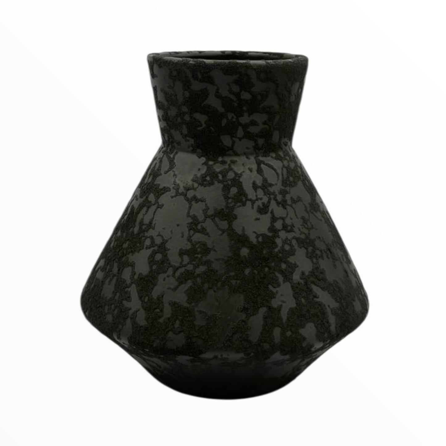 Textured Black Ceramic Vase & Jar Set – Modern Sculptural Home Décor