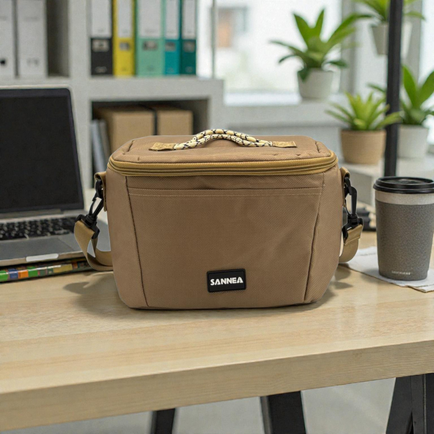 Beige Insulated Lunch Bag – Thermal Office & Travel Cooler