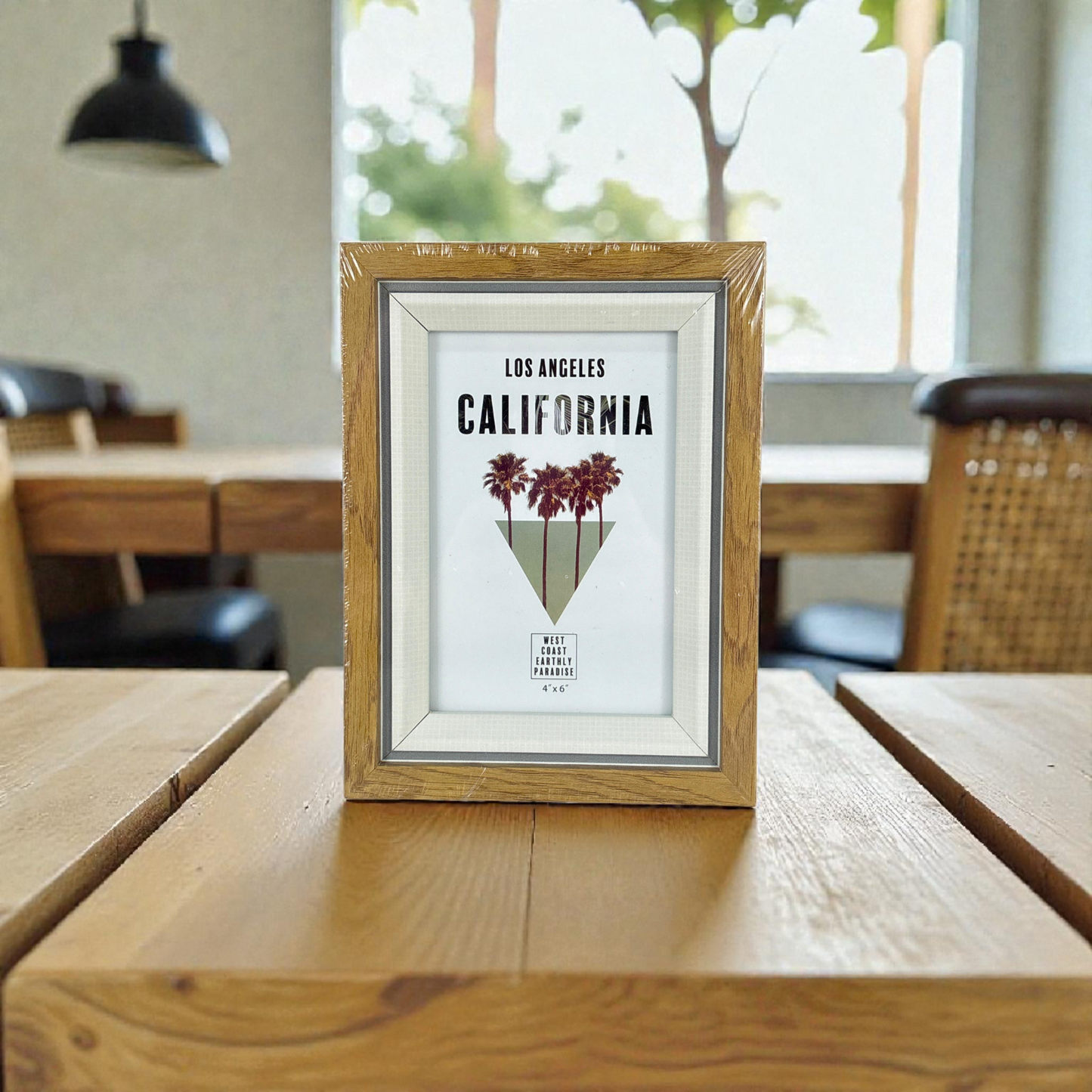 California Inspirational Wooden Photo Frame with Quote Prints – Rustic Home Décor Frame 4×6"