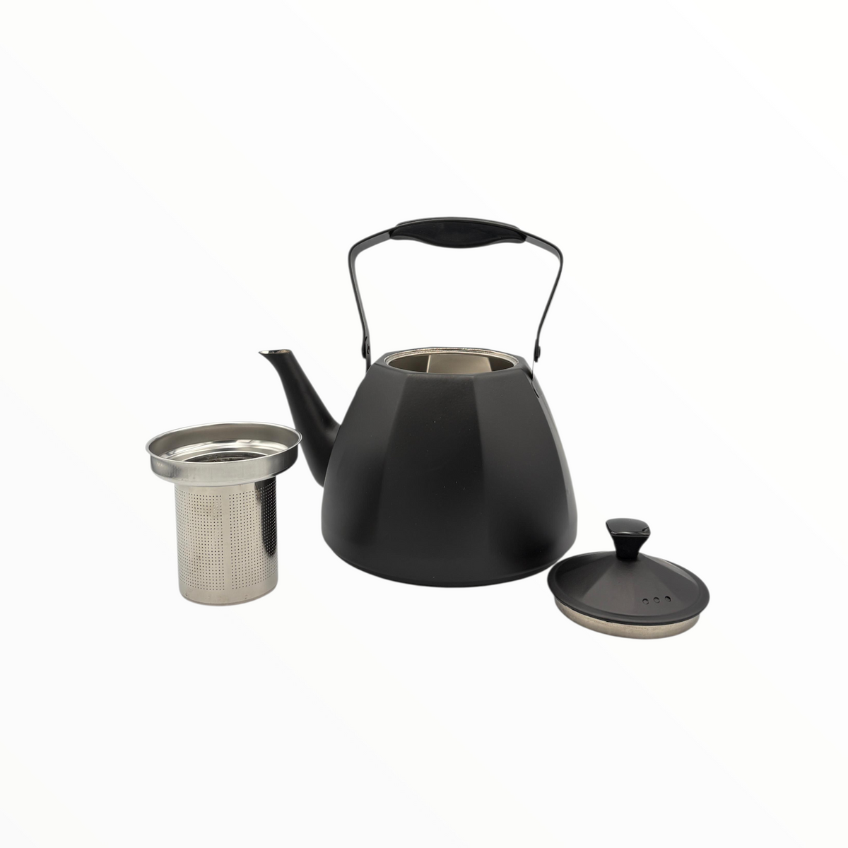 Matte Black Teapot with Handle – Modern Tea Kettle Design 1.5 litre