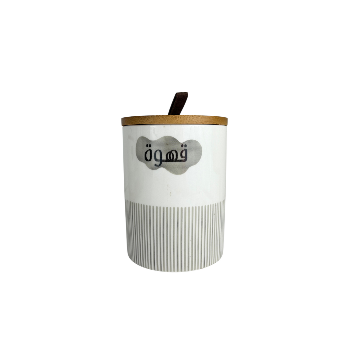 Ceramic Coffee, Tea & Sugar Canister Set with Bamboo Stand