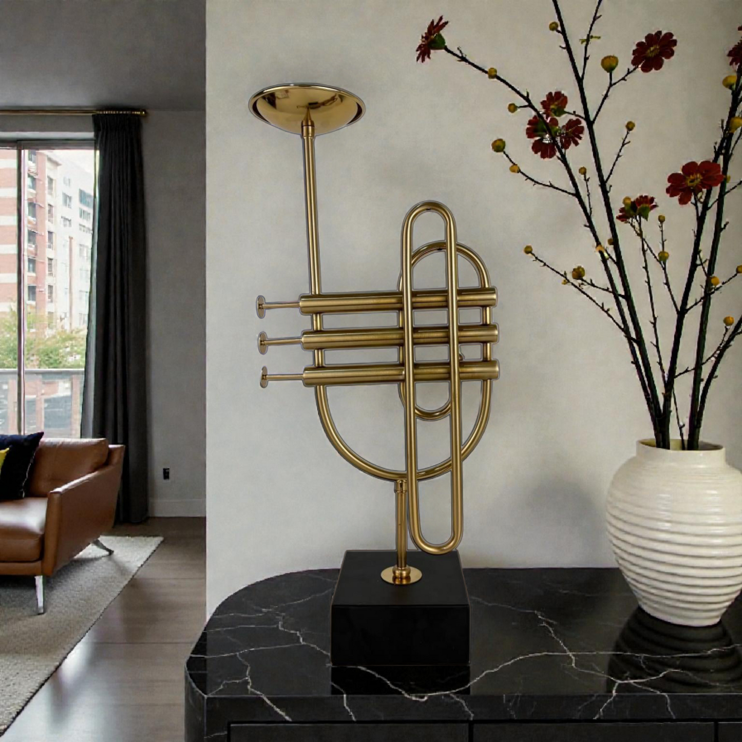 Golden Trumpet Decorative Sculpture
