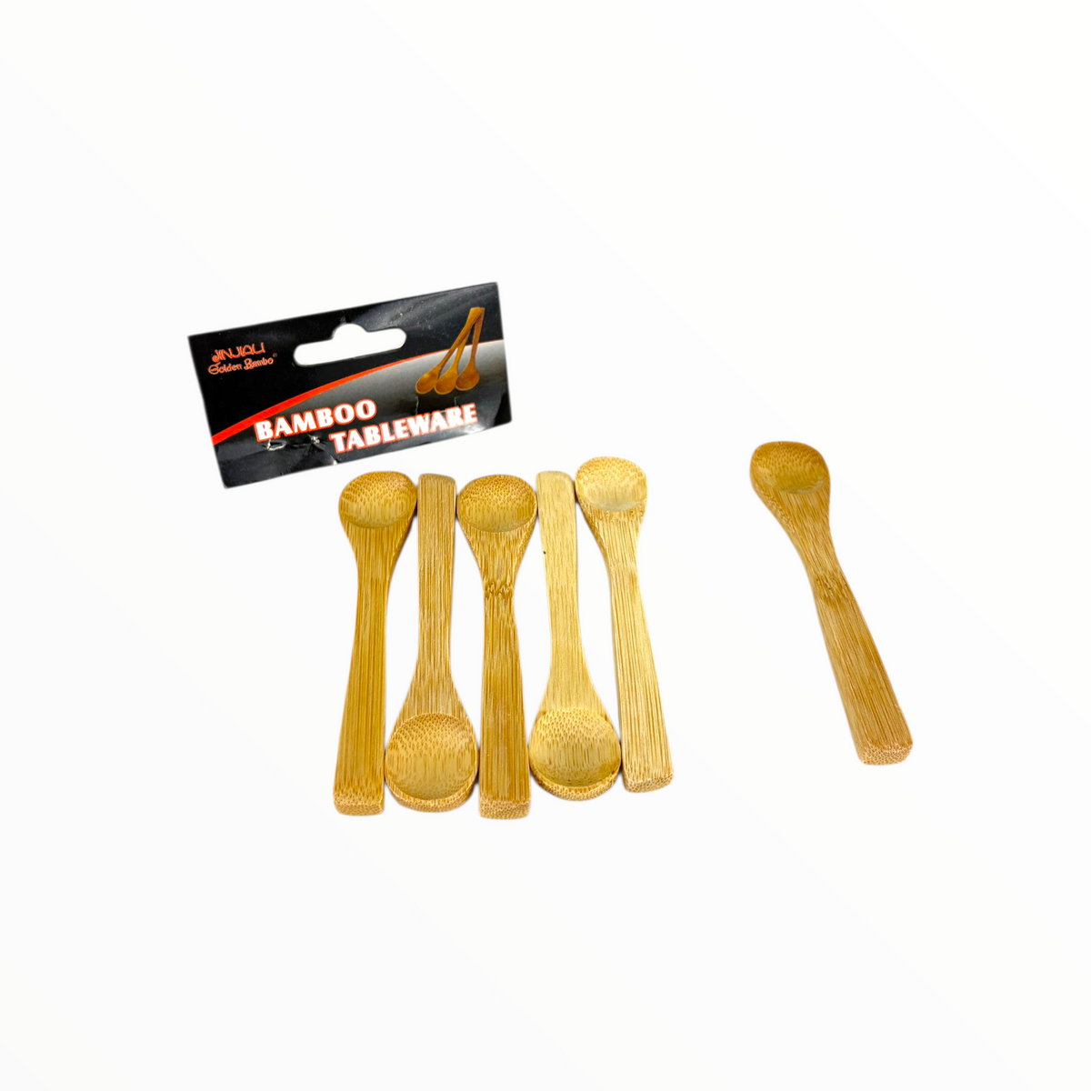 Natural Bamboo Spoon Set (6 Pieces) – Eco-Friendly Wooden Tableware for Kitchen & Dining