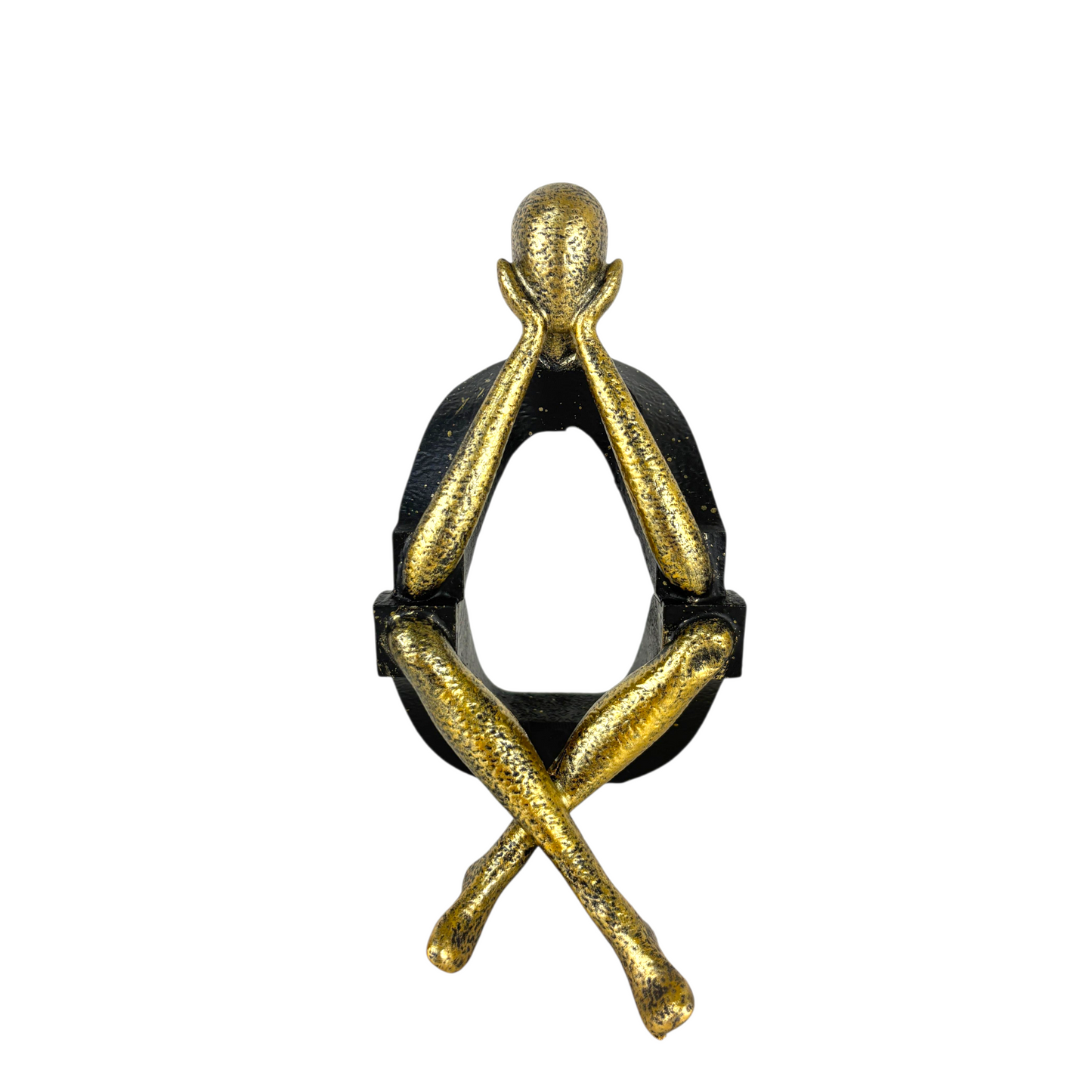 Abstract Thinker Figurine Set – Modern Gold & Black Resin Sculptures for Home & Office Décor (Set of 3)