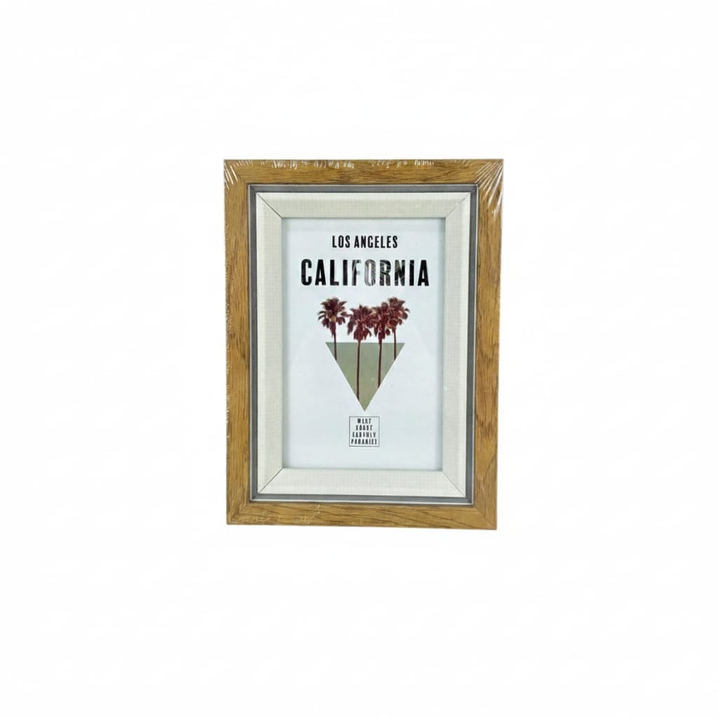 California Inspirational Wooden Photo Frame with Quote Prints – Rustic Home Décor Frame 6x8"