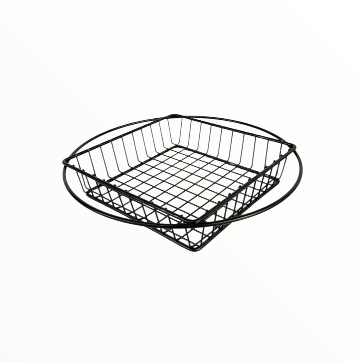 Black Metal Wire Storage Basket – Multipurpose Fruit, Bread & Organizer Basket