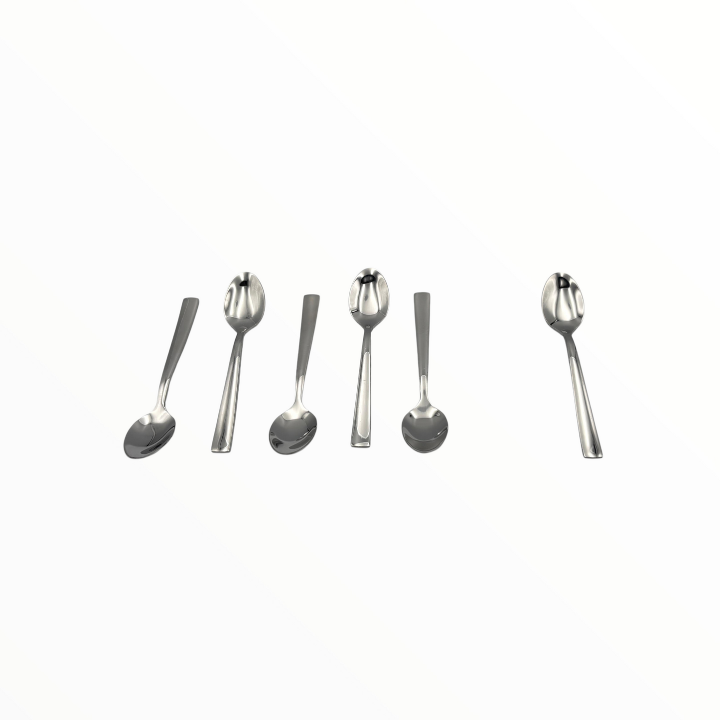 Stainless Steel Dessert & Coffee Spoon Set – 6-Piece Modern Cutlery