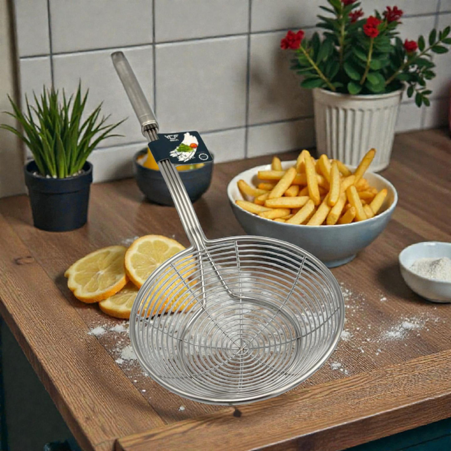 Stainless Steel Spider Strainer Skimmer – Deep Frying Oil & Noodle Strainer size 18cm