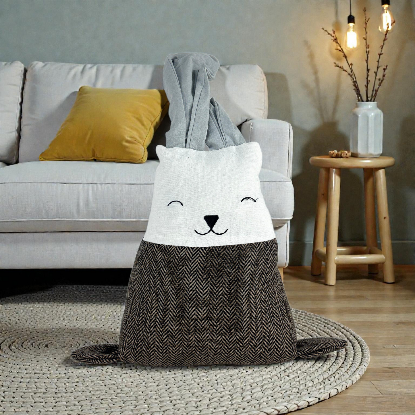 Cute Animal Fabric Storage Basket with Handle – Soft Laundry & Toy Organizer