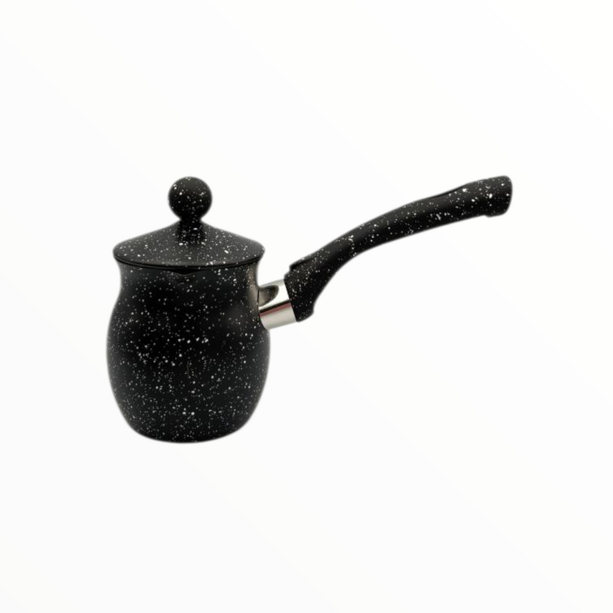 Granite Black Turkish Coffee Pot Set (Cezve) – 3 Sizes with Lid