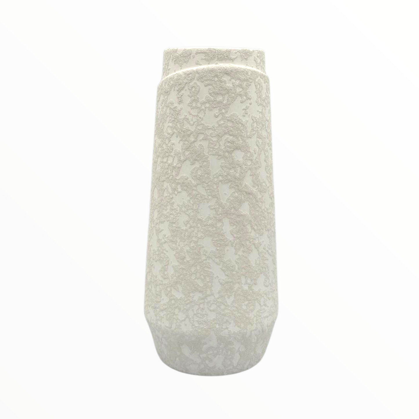 Textured Off-White Ceramic Vase – Modern Sculptural Home Décor