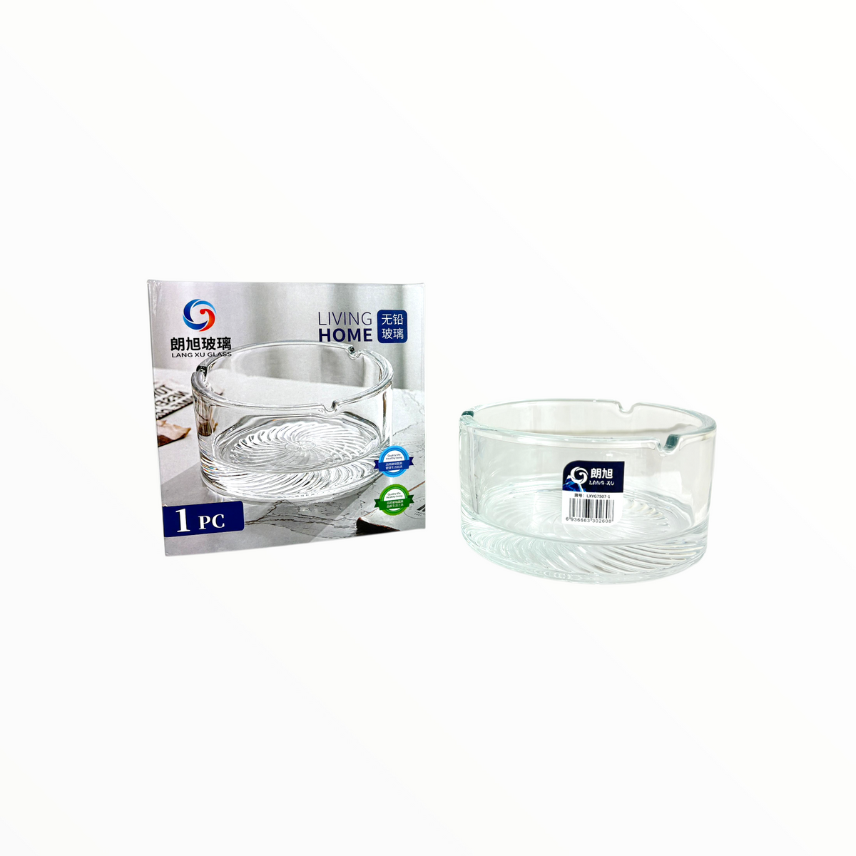 Clear Glass Ashtray – Heat-Resistant Modern Ashtray for Home & Office capacity 300ml