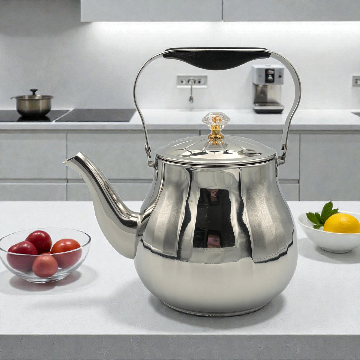 Stainless Steel Teapot with Handle – Classic Tea Kettle for Boiling & Serving1.6LT
