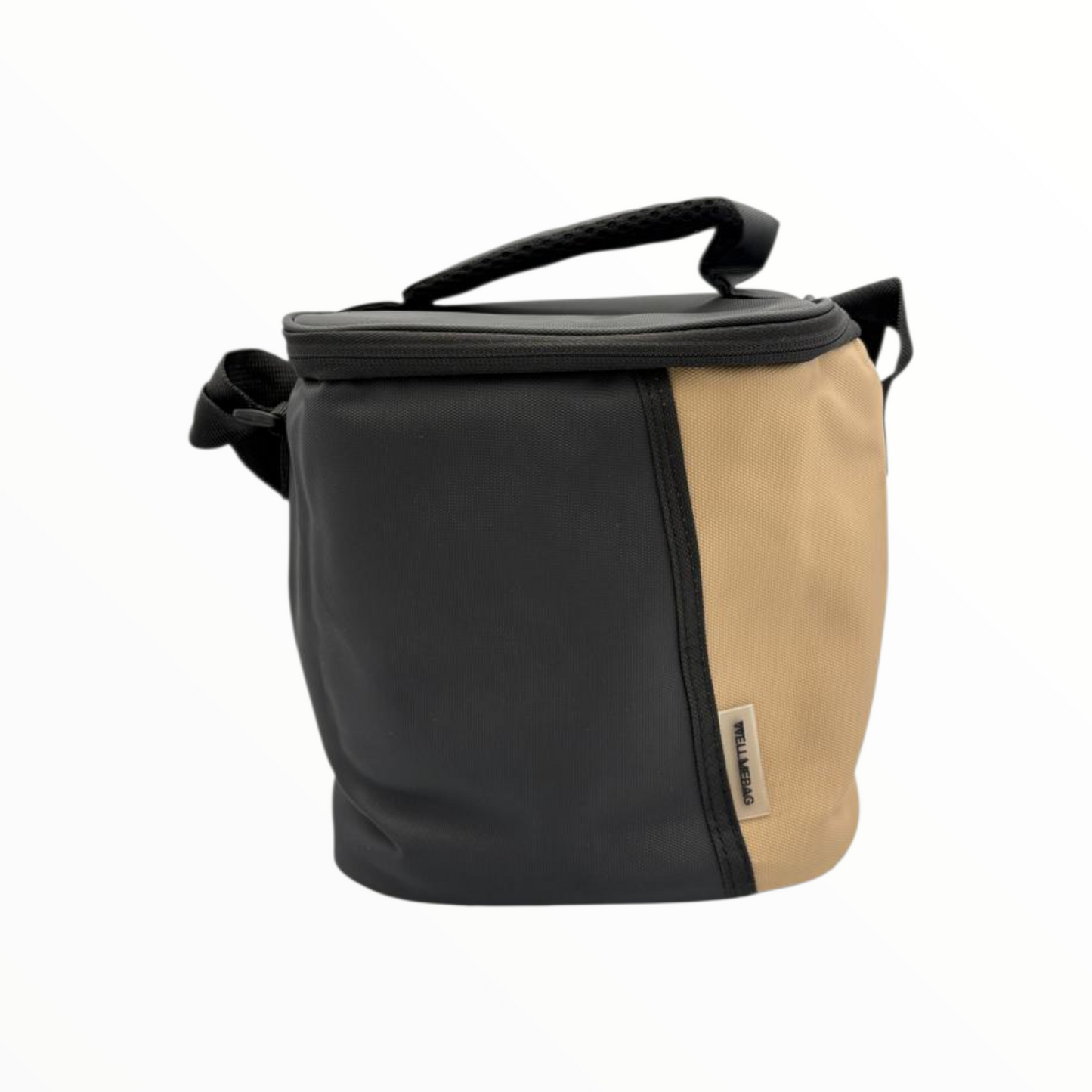 Portable Insulated Picnic Cooler Bag – Black & Beige Thermal Tote