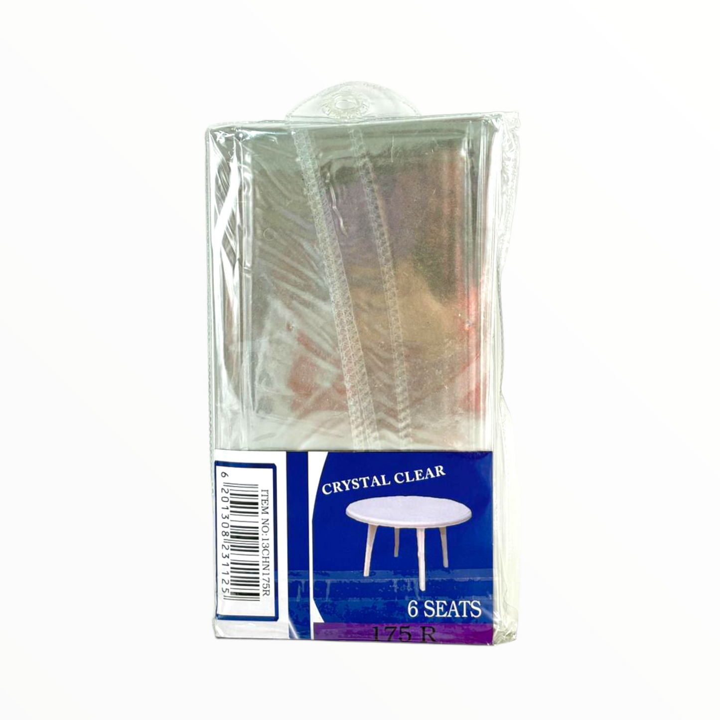Crystal Clear Round Transparent Tablecloth 175R – Waterproof PVC Table Protector for 6 Tables