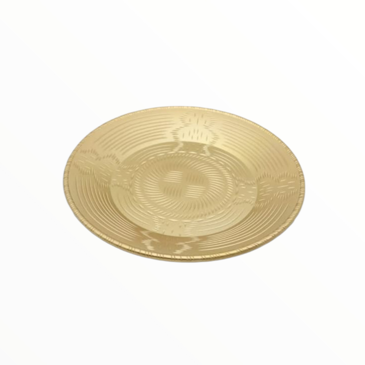 Gold Decorative Serving Plate – Textured Geometric Design