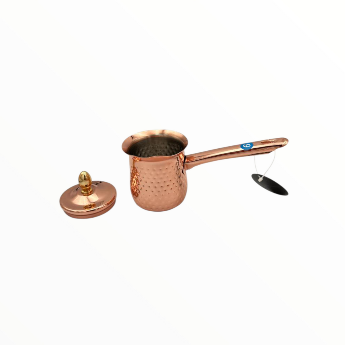 Hammered Copper Turkish Coffee Pot Set (Cezve) – 3 Sizes with Lid
