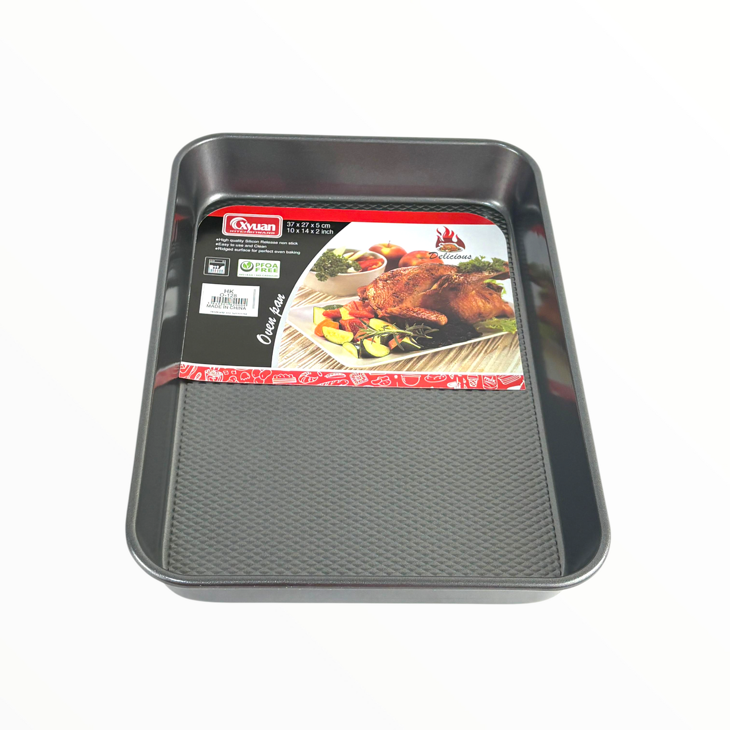 Non-Stick Rectangular Oven Baking Tray – Heavy Duty Carbon Steel Baking Pan37*27*5cm