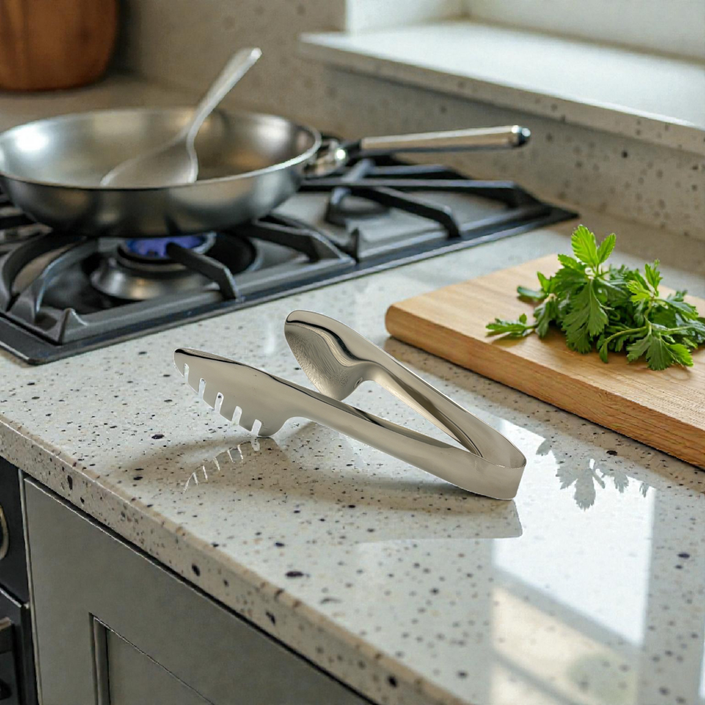 Serrated Stainless Steel Salad Tongs – Buffet & Serving Tool