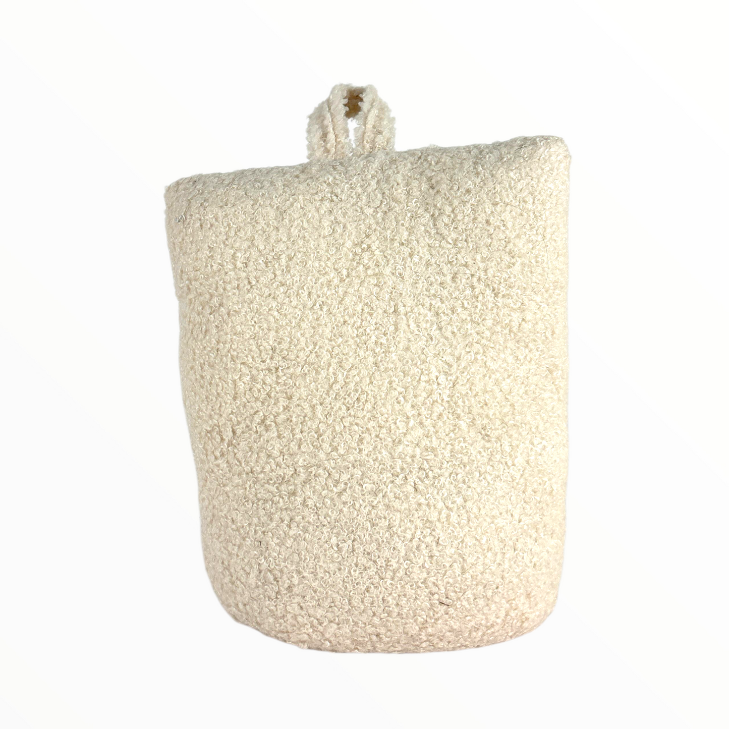 Soft Bouclé Fabric Storage Basket with Handle – Minimalist Laundry & Home Organizer