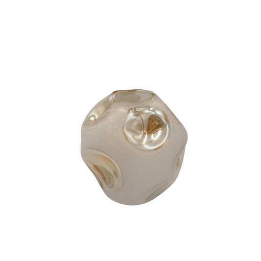Handblown Glass Vase with Decorative Artificial circels – Modern Home Décor Centerpiece